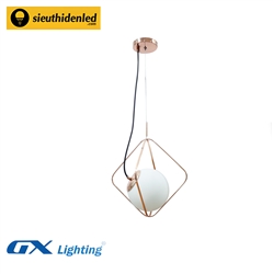 Đèn thả led hiện đại khung hình thoi chao trắng GX Lighting GX02