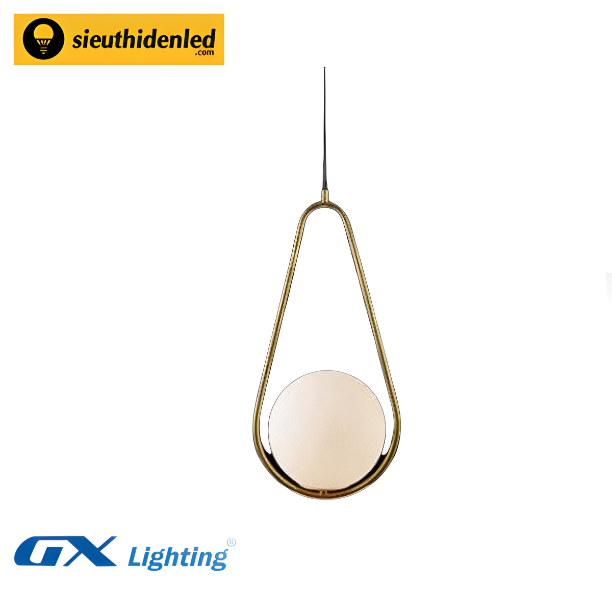 Đèn thả led hiện đại khung oval chao trắng GX Lighting GX03C