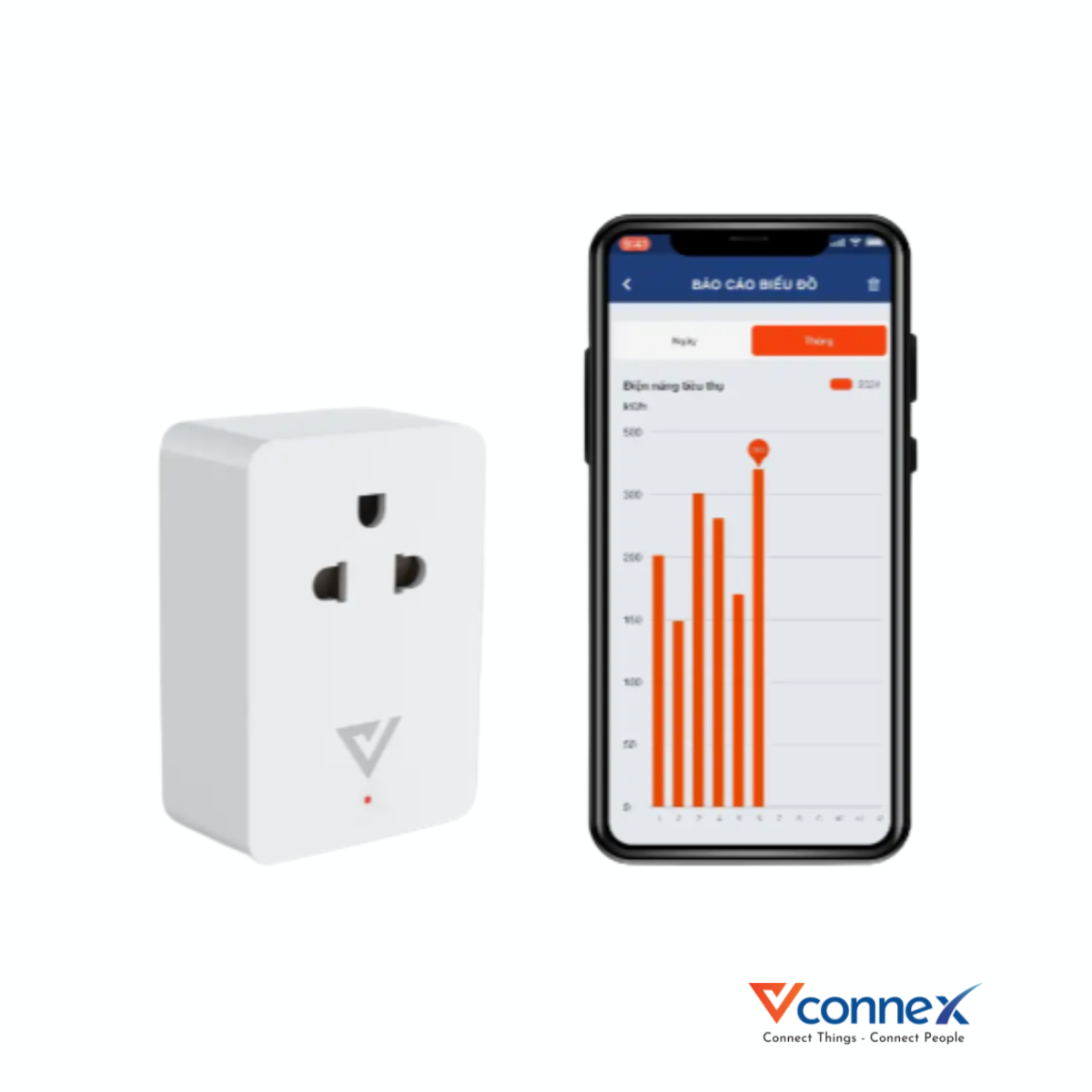 Ổ cắm điện thông minh đo điện năng VCONNEX